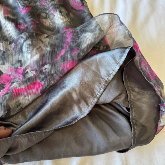 Kensie Pretty Abstract Print Spaghetti Strap Babydoll Satin Tunic Size L Fairy - Picture 9 of 15